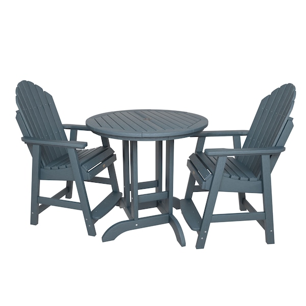 Highwood Usa Hamilton 3pc Round Counter Height Outdoor Patio Furniture Dining Set AD-CNA36-NBE - main